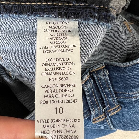 Democracy Jeans Ab Technology Flare Tummy Control Medium Wash Raw Hem Sz 10 - Picture 9 of 9